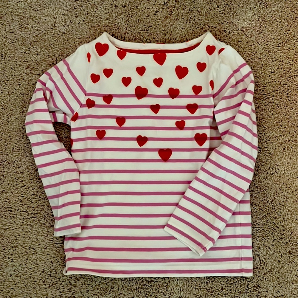 Boden girls long sleeve heart shirt